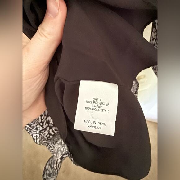 L'Academie Black and White Long Sleeve Mini Dress - Picture 5 of 10